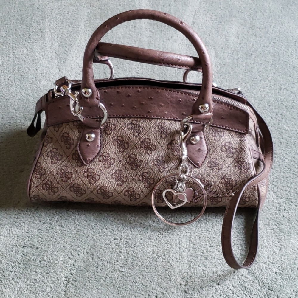 EUC Guess brown satchel w/ crossbody strap